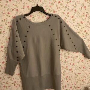 Gray Button-Accent Women's Sweater